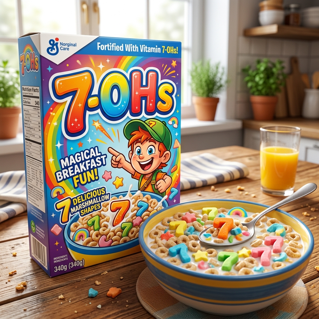 7-OHs Cereal Box and Bowl
